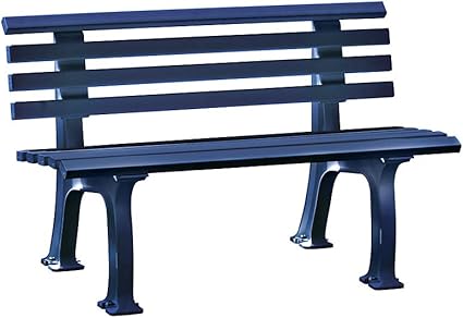Banc D Exterieur En Plastique A 9 Lames Coloris Bleu Acier Longueur 1200 Mm Banc Pour Parc Banc Pour Jardin Assise Exterieur Pvc Resistant Amazon Fr Jardin