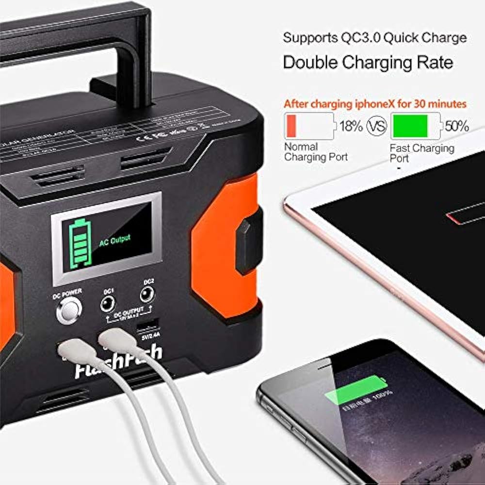Generators 200W Portable Solar Generator, FlashFish Backup Power Supply