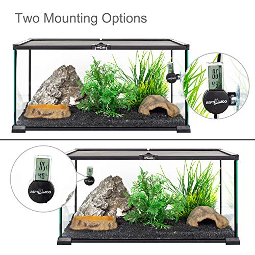 REPTI ZOO 2 Pack Reptile Terrarium Thermometer Hygrometer Digital