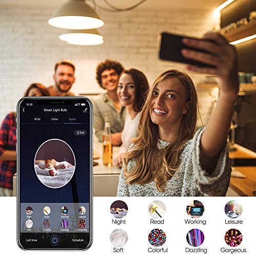 Smart Light Bulbs Works with Alexa, Google Home and Siri, RGBW+CCT 2700-6500K Color Changing, AWOW E26 LED WiFi Smart Light Bulb No Hub Required, 9W(60w Equivalent) 4 Pack