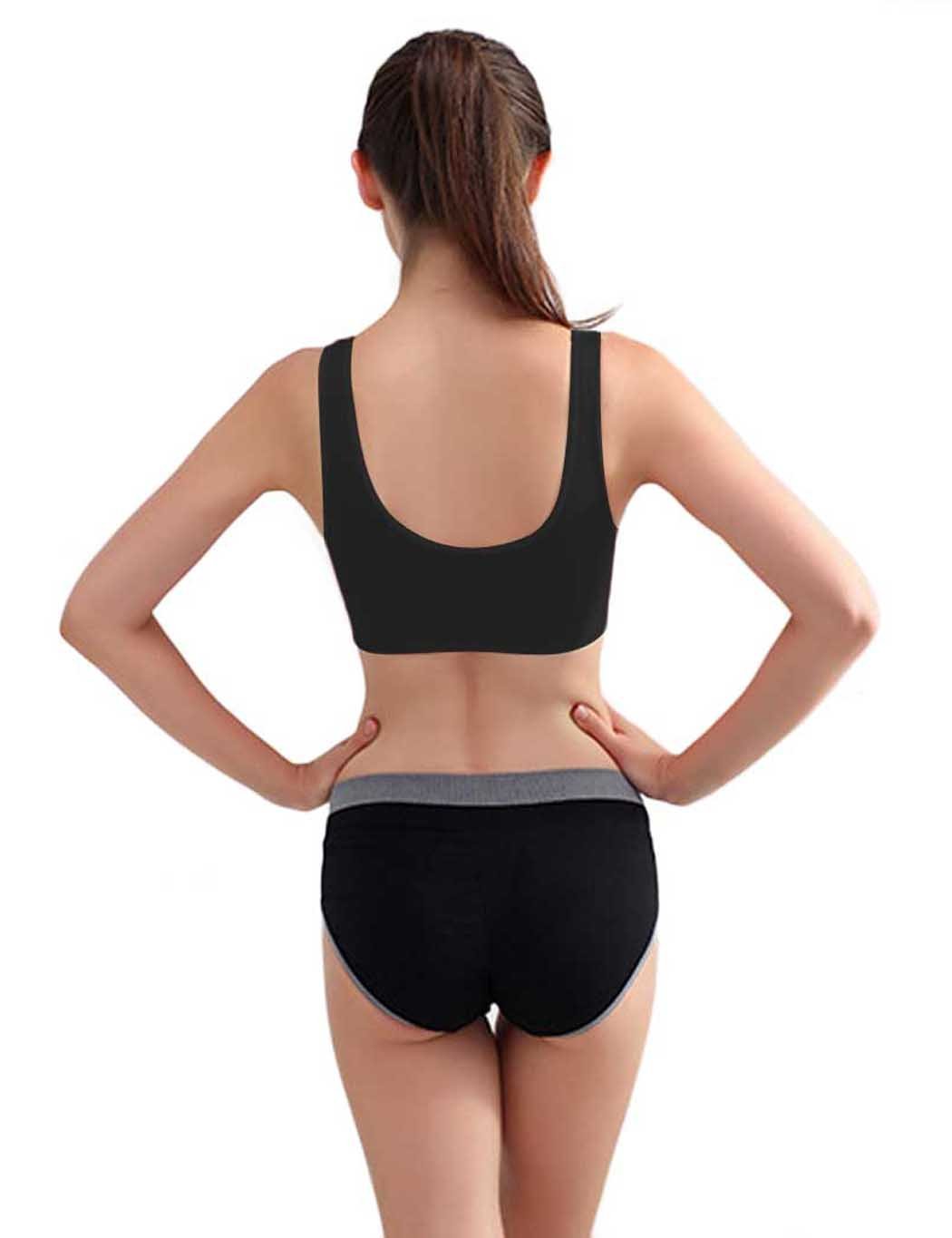 Yirind Women Seamless Stretch Yoga Sports Bra Wirefree Unpadded Full Coverage Workout Bras (S-4XL) Black