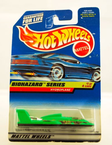 Hot Wheels - 1997 - Biohazard Series - Hydroplane - 1 of 4 - Collector #717 - Neon Green - Limited Edition - Collectible