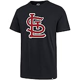 '47 MLB Men's Imprint Match Team Color Primary Logo Word Mark T-Shirt (St Louis Cardinals Navy, Large)