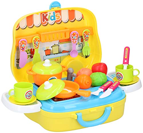 Warenhandel König Bunt Kinder Spielzeug Kinderküche Spielküche Spielset Koffer 26 Teile Unterwegs