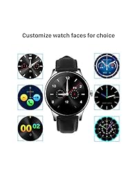 SMA 09 3   Reloj inteligente para hombre, con correa de piel negra para iPhone 5, 5S, 6, 6S, 6Plus, 7, 7S, 7Plus, 8 X y Android