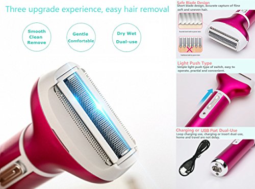 Women's Electric Shaver Ladies Razor 4 in 1 Hair Removal Flawless Painless Men Women Razors - Thumbnail 6