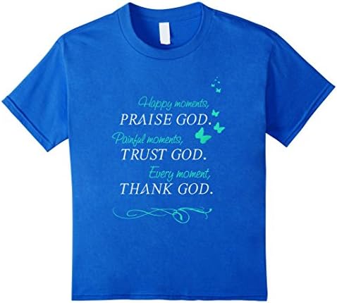 Kids praise trust thank god love church typografic bible T-Shirt  4 Royal Blue