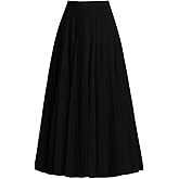 Tulle Skirts for Women Elastic High Waist Pleated Mesh Flowy A-Line Midi Skirts for Casual Party