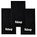 Luxury 100% Cotton Makeup Removal and Cleansing Embroidered Finger-Tip Towels by Home Bargains Plus, New Colors, Set of 3 Make-Up Finger-Tip Towels, Black with White Embroidery