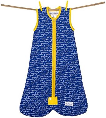 Little Fishkopp Organic Cotton Baby Sleep Bag, Goodnight, 1.0 Tog, Dark Blue, Medium