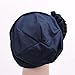 Egmy Gift for Friends, 1PC Newest Women Muslim Stretch Turban Hat Chemo Cap Hair Loss Head Scarf Wrap Hijib Cap (Navy)