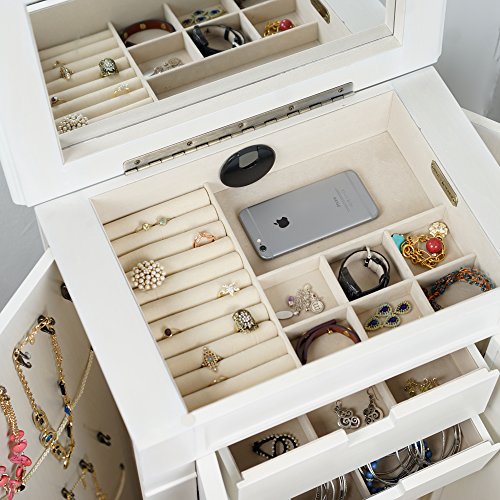 Hives and Honey Cadence Standing Jewelry Armoire, White Pricepulse