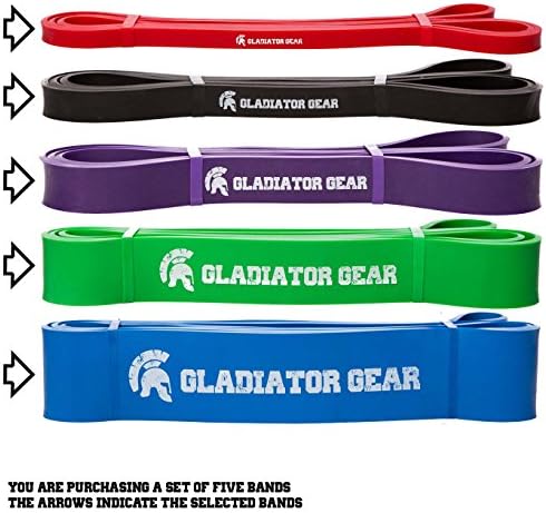 Pull Up Bands | SAVE 20% ON SETS OF 4 | BONUS Workout E-Guide | For Pull Up Assist, Crossfit WOD, Yoga &amp; Powerlifting | Choose from 1 of 5 Resistance Bands | Improve Your Pull Up Strength