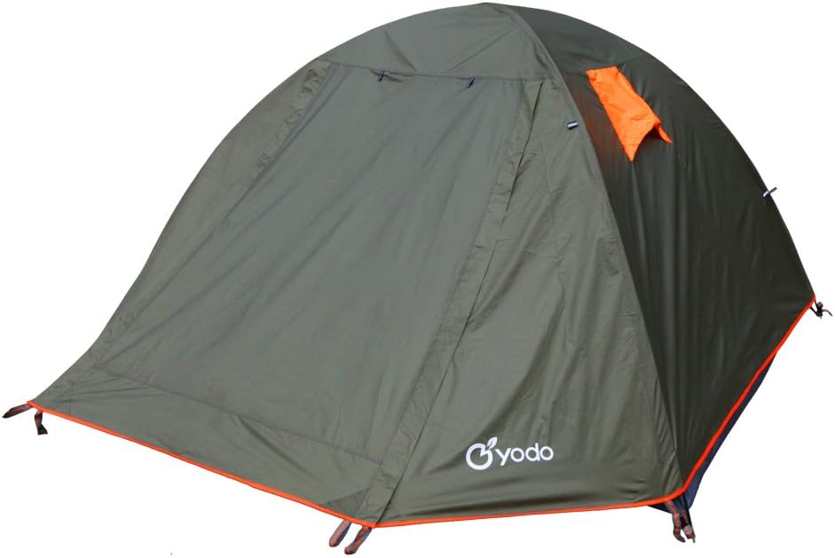 yodo Spacious 3-Season Waterproof Tent for Camping Backpacking, Double Layers with 2 Doors and Rainfly,Olive
