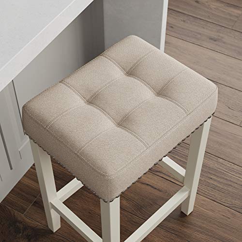 Nathan James Hylie Nailhead Wood PubHeight Kitchen Counter Bar Stool