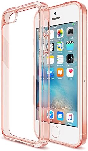 iPhone 5S Case , XDesign [Clear Cusion] Protective Clear Bumper For Apple iPhone 5S [Scratch Resistant] integrated Shock-Absorbing Bumper Cover Hard Back Panel -[Rose Gold]