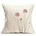 Royalours Throw Pillow Covers Green Leaf Floral Decorative Throw Pillow Case Cushion Cover Cotton Linen Pillowcase for Home Sofa Car 18 x 18 Inches Set of 4 (Fresh Floral)