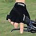 Trideer UltraLight Cycling Gloves (Half Finger) – Breathable Lycra & Anti-Slip Shock - Absorbing Silica Gel Grip, Mountain Road Bike Gloves Men/Women (Black, L (Fits 8.0-8.7 inches))