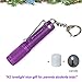 Mini Keychain Flashlight AAA Small Bright 150 Lumens 3 Modes,Waterproof Multipurpose Caplight Camplight Tablelight Necklace light for EDC,Reading,Walk, Emergency,parents kids gift(Purple for love)