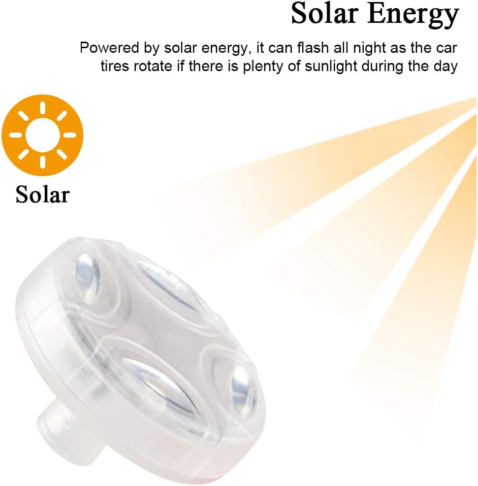 KaiDengZhe Solar Car Tire Wheel Lights LED Car Wheel Tire Air Valve Cap Light with Motion Sensors Flashing Colorful LED Gas Nozzle Cap Tire Light Use for Car Motorcycles Bicycles （Pack of 4）: Automotive