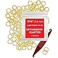 Orthodontic Elastic Rubber Bands - 3/16 Inch, Small, 100 Pack, (2.5 Ounce) for Braces, Dreadlocks, Hair Braids, Fix Tooth Gap, Includes Free Elastic Placer - Natural - Light