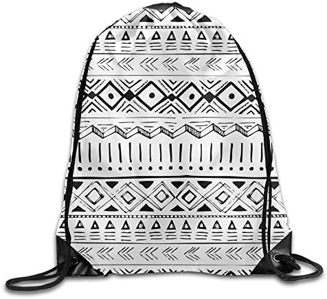 African Ethnic Pattern Printed Kawaii Drawstring Backpack Teen Girl Heavy Duty Bag Tote Hiking 16.9"14"