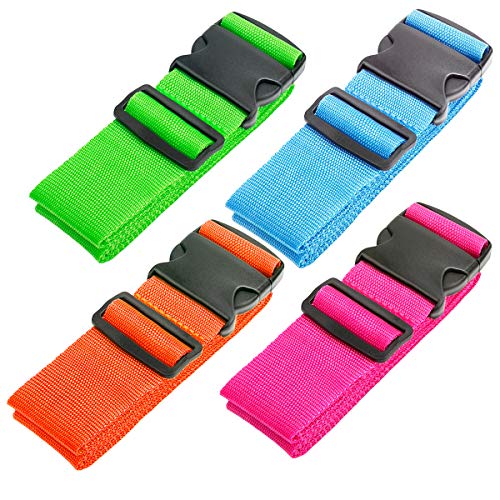 Luxebell Luggage Straps Suitcase Belt Travel Accessories, 1.96 in W x 6.56 ft L (6.56ft, 4 Colors)