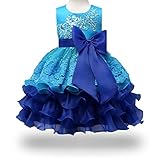 ONECEMORE 2-8T Princess Girl Pageant Party Tulle Lace Dress with Sleeveless