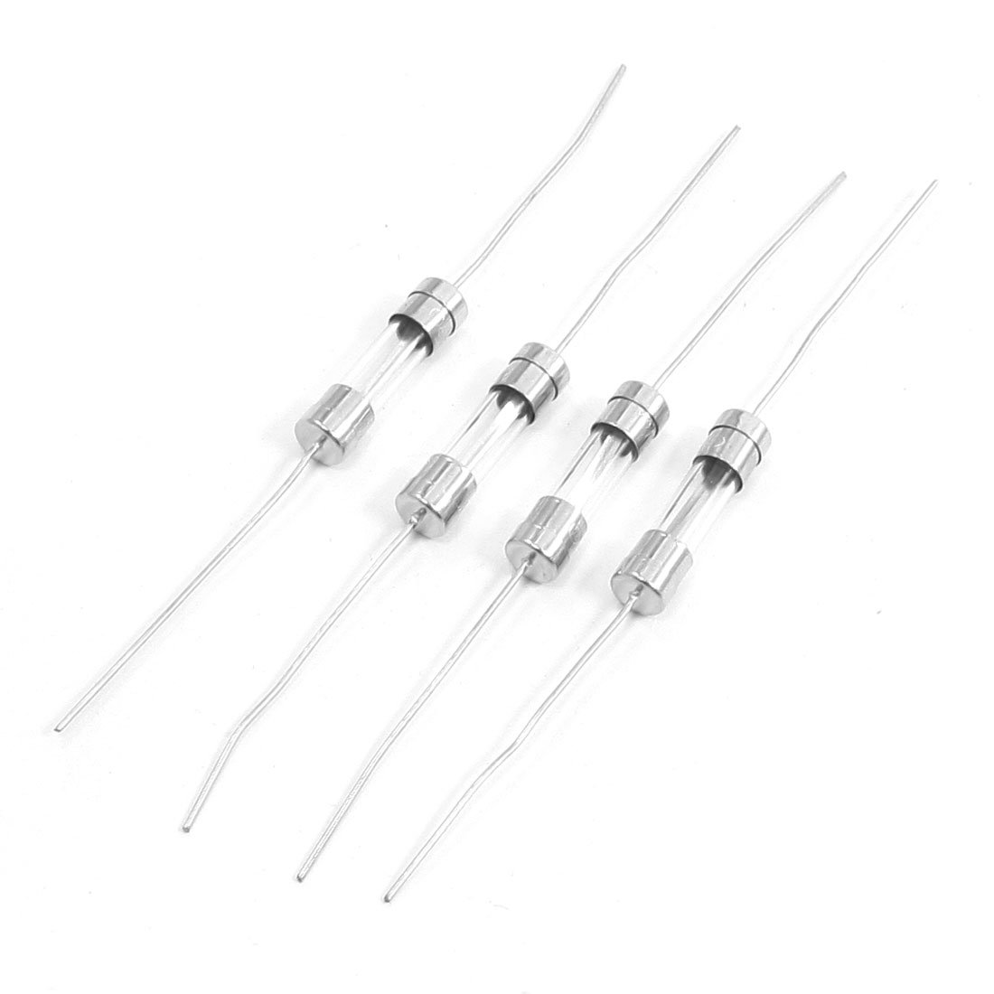 sourcingmap 4Pcs 4.5mm x 22mm Axial Lead Quick Acting Glass Fuses Holder 250V 12A