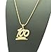 NYFASHION101 Solid Perfect Score 100 Emoji Pendant 2mm 24