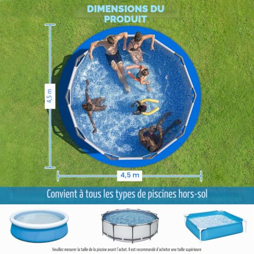 tivekeo Protective Mat for Round Swimming Pool 15 ft (4.6 m) | For flat swimming pools, tear-resistant protection