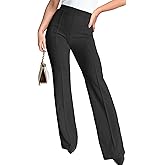 Agenlulu Wide Leg Dress Pants for Women Elastic High Waist Straight Leg Pants Business Casual Pull on Office Work Slacks