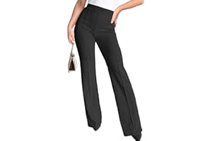 Agenlulu Wide Leg Dress Pants for Women Elastic High Waist Straight Leg Pants Business Casual Pull on Office Work Slacks