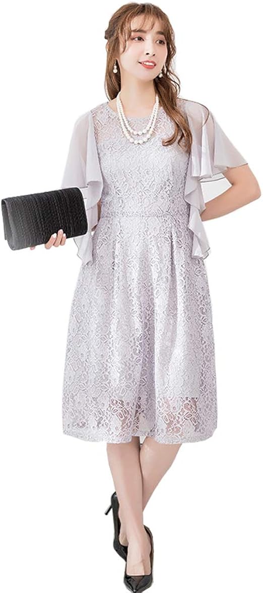 Amazon 結婚式ドレス パーティドレス ウエディングドレス レースワンピース フォーマル 大人 半袖 ドレス 二次会 謝恩会 披露宴 お呼ばれ 大きいサイズ Ol 通勤 ワンピース チュニック 通販