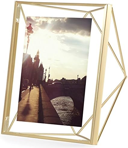 Sproud Simple Three-Dimensional Picture Frame European All Glass Picture Frame Metal Irregular Pendulum Table,6 Inch,Luxury Gold Color