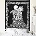Krelymics Skull Tapestry The Kissing Lovers Tapestry Black Tarot Tapestry Human Skeleton Tapestry for Room(59.1 x 82.7 inches)