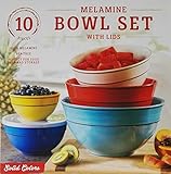 Melamine 10-Piece Mixing Bowl Set - Solid Colors