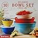 Melamine 10-Piece Mixing Bowl Set - Solid Colors