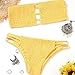 DEZZAL Women's Strapless Shirred Smocked Bandeau Two Piece Bikini Set Swimsuit (Yellow, M)