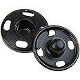 COTOWIN Sew-On Snaps,Black Press Buttons,Pack of 10,15mm