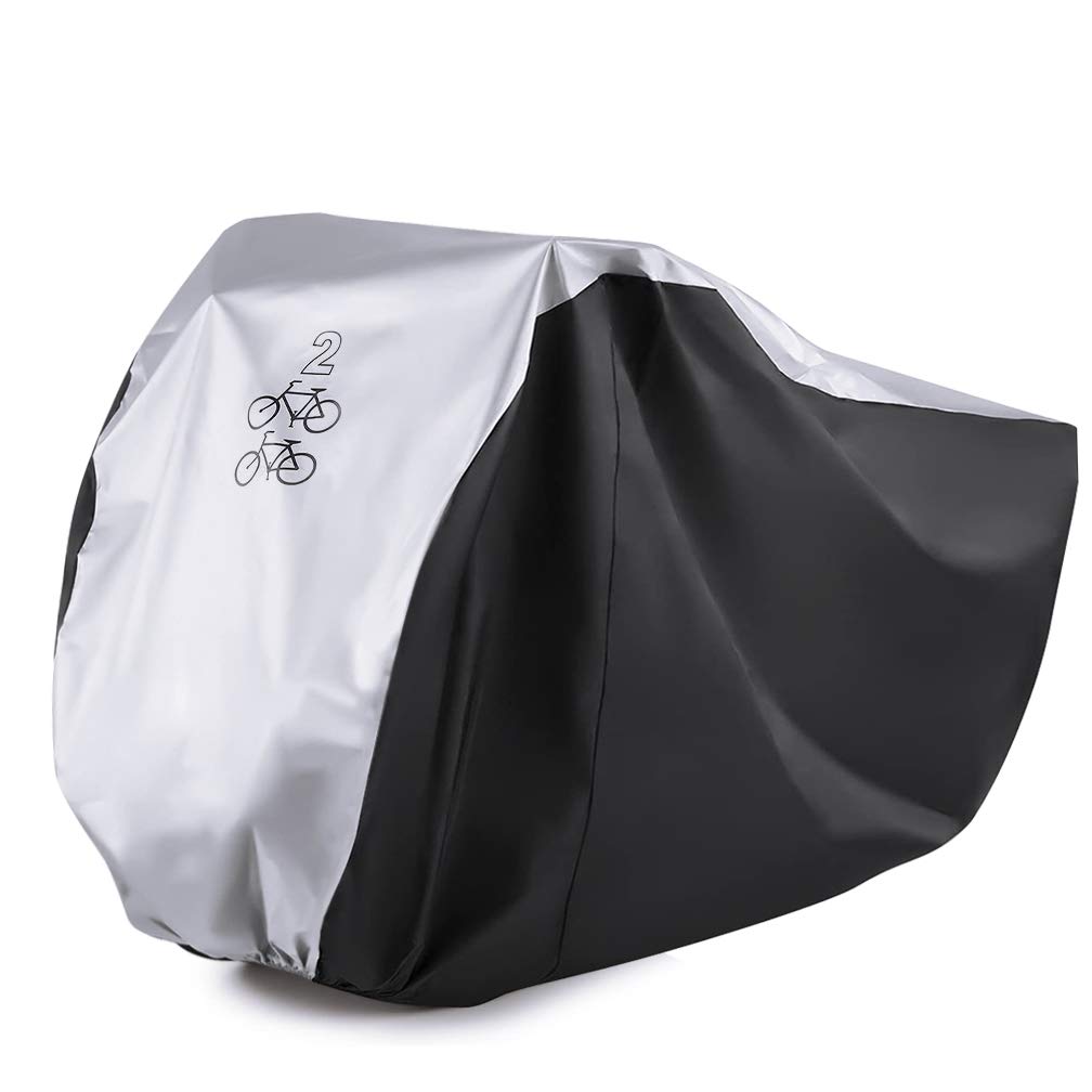 ALBOYI 2-Bike Cover - Waterproof Rain Cover, Dust Resistant, UV Protection for Mountain & Road Bikes