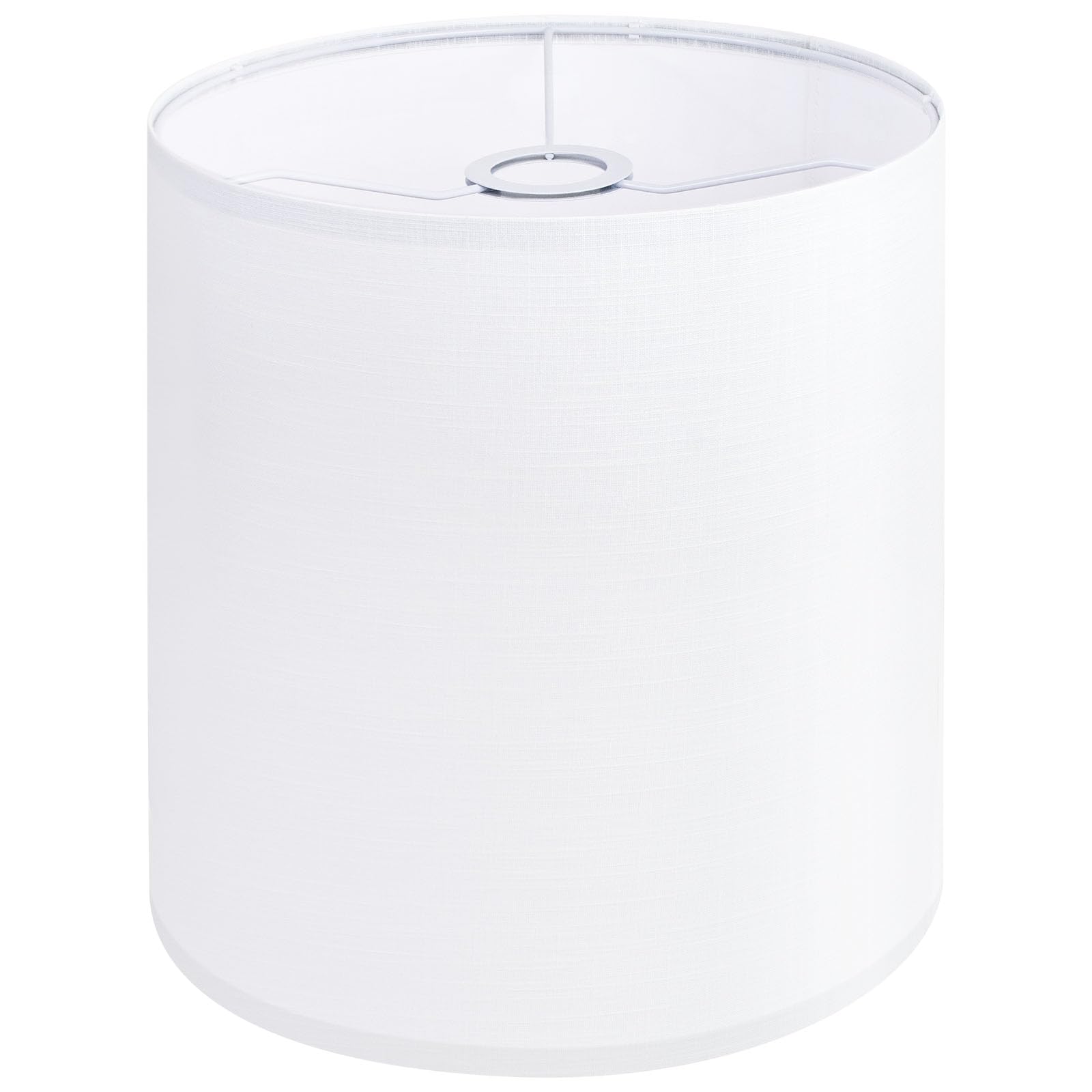 Photo 1 of White Linen Tall Drum Lampshade, 11" Top x 11" Bottom x 12" High Lamp Shade, Lamp Shade Replacement for Table and Floor Lamps, Pendant Light?Handcrafted Lampshade?Easy Assembly