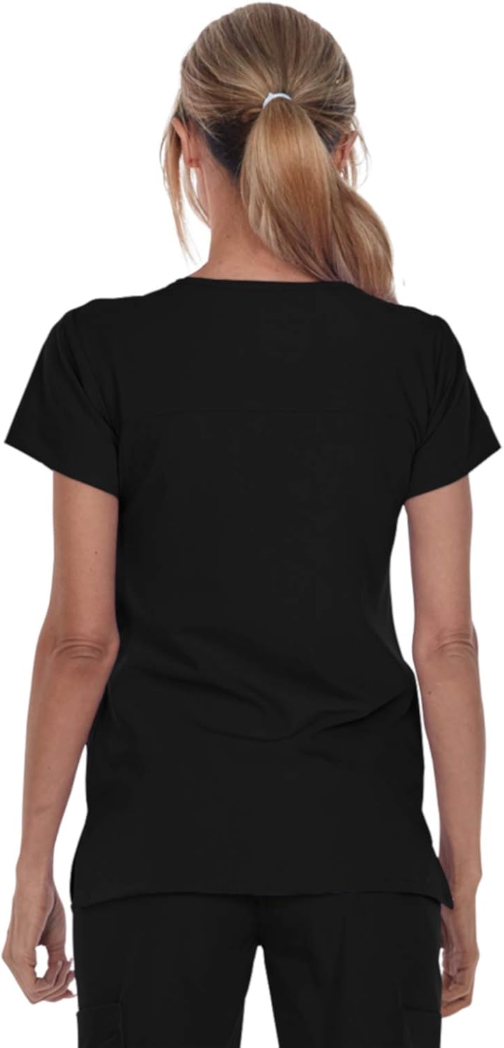 Grey's Anatomy Signature Women's 2121 Two Pocket Notch Yoke Neck Scrub Top: Clothing