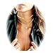 Layered Choker Necklace Set Gold Silver Choker Necklace with Pendant Metal Chokers Adjustable Lariat Choker Necklace Chain for Women Girls (Gold leaf)