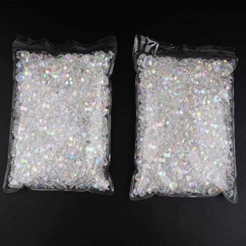 YUEAON 2000pcs AB Color Crystals Acrylic Diamonds Vase Fillers for Table Centerpiece Wedding Bridal Shower Party Decorations,10mm - Thumbnail 5