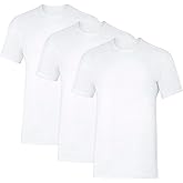 Hanes Mens Sweat Block Undershirt, Underarm Sweat Blocking Tee, White Crewneck T-Shirt, 3-Pack