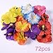 Sumind 72 Pieces Hibiscus Flowers Hawaiian Flowers Artificial Flowers for DIY Decoration, 6 Colors