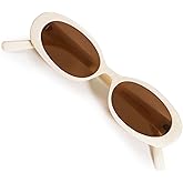Vanlinker 90s Sunglasses for Women Men Polarized Retro Oval Sunglasses Small Narrow VL9580