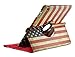TCD for Apple iPad Air & New 2017 iPad 9.7 USA Vintage American Flag 360 Rotation PU Leather Case Auto Wake/Sleep Feature Protection w/Kickstand Patriotic Case Stylus Pen