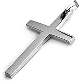 Ovfovy 925 Sterling Silver Cross Simple Pendant Necklace for Men